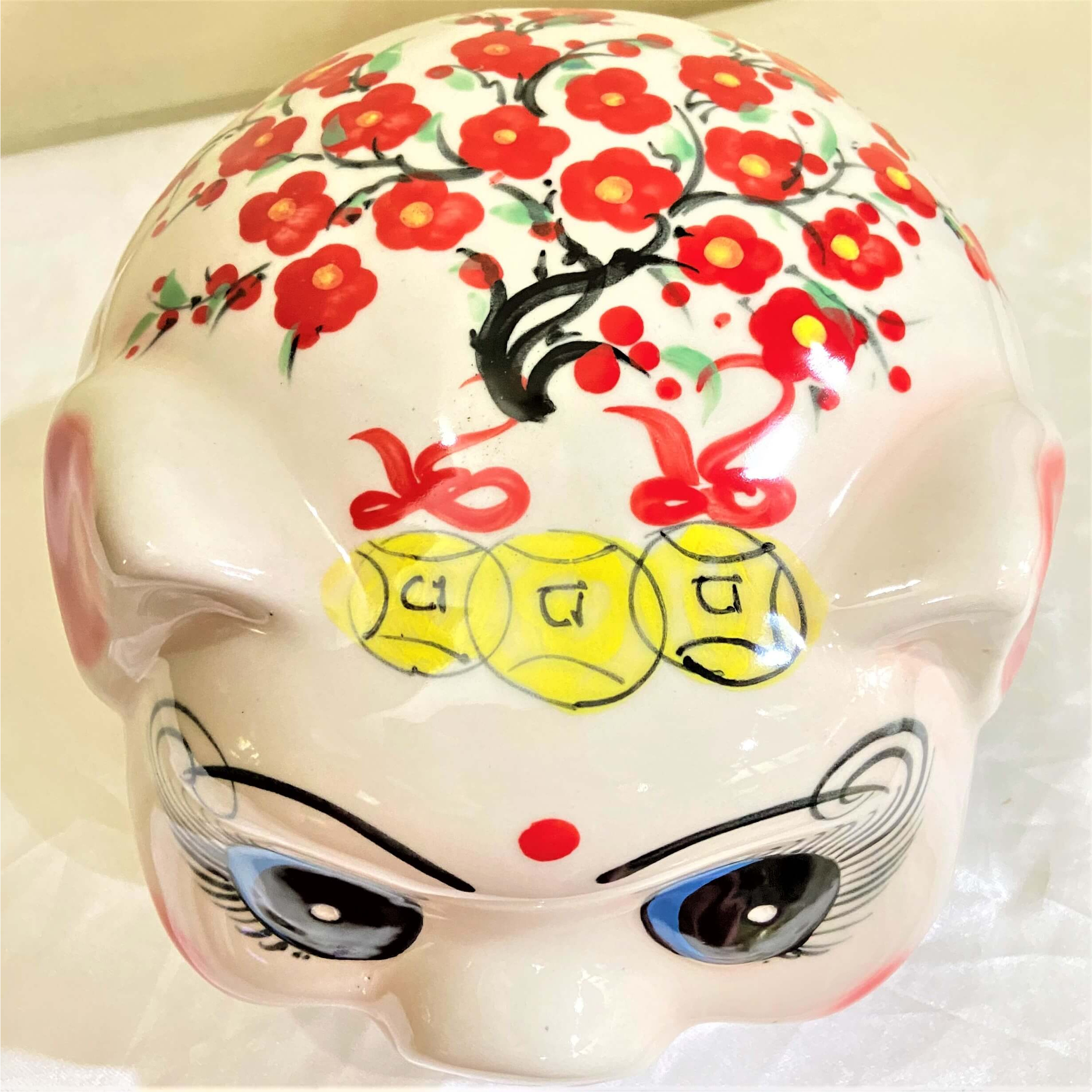 Heo Sứ Bát Tràng Tai Vểnh Tài Lộc 4 màu Cao 18cm