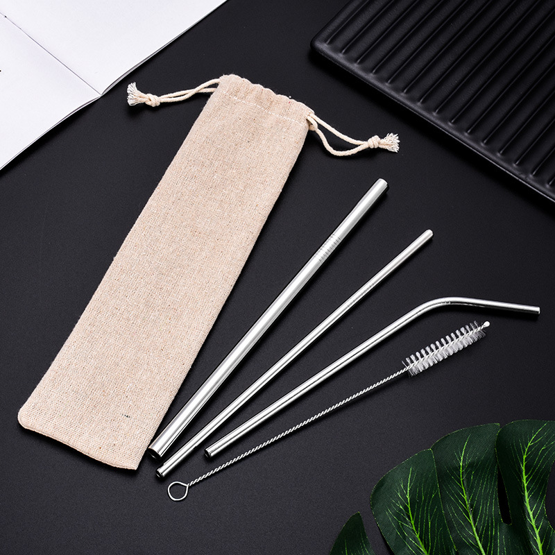 Bộ Ống Hút Inox 304 Thép Không Gỉ 4 món GB04