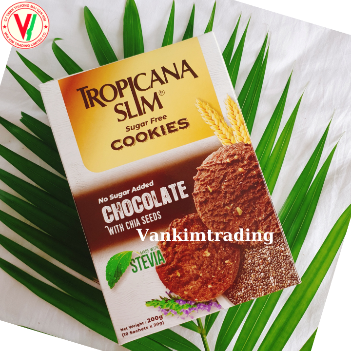 Combo 6 Hộp Bánh Quy Ăn Kiêng Tropicana Slim Sugar Free Cookies Socola (10  x 20g)