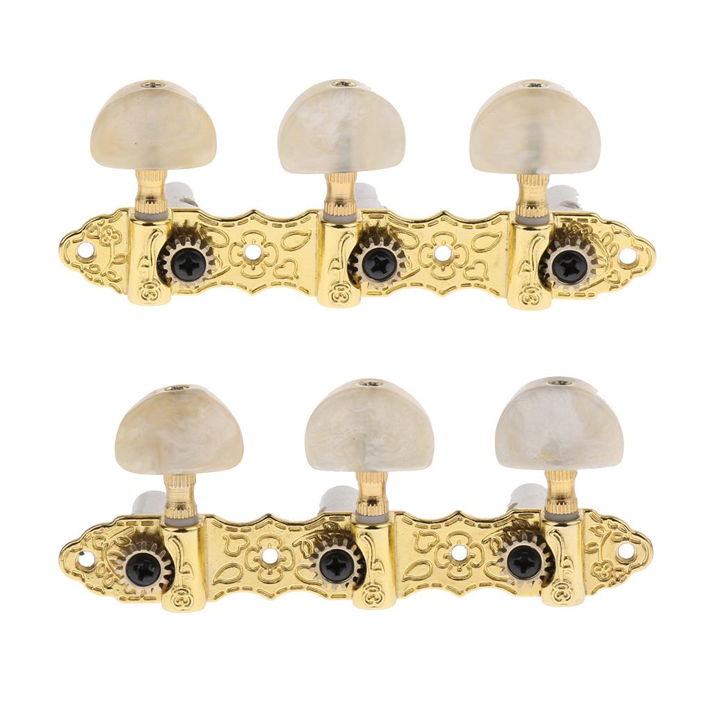 2 Pcs Classical Guitar Tuning Pegs Tuners Machine Heads For 6 String Guitar