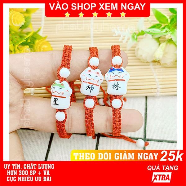 Vòng tay chỉ đỏ mèo ai cũng đeo được có dây rút