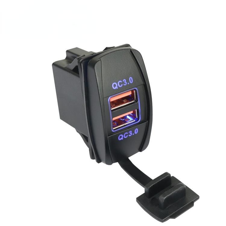 Tẩu Sạc Nhanh Qc3.0 Hai Cổng USB QC 12-24V Tích Hợp Đèn LED 5V Cho Xe Hơi