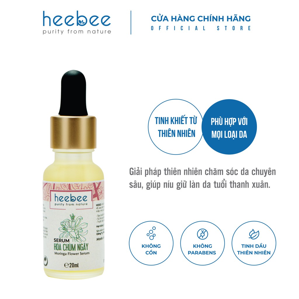 Serum Hoa Chùm Ngây Dưỡng Trắng, Chống Lão Hóa Heebee Moringa Flower Antioxidant Serum 20ml