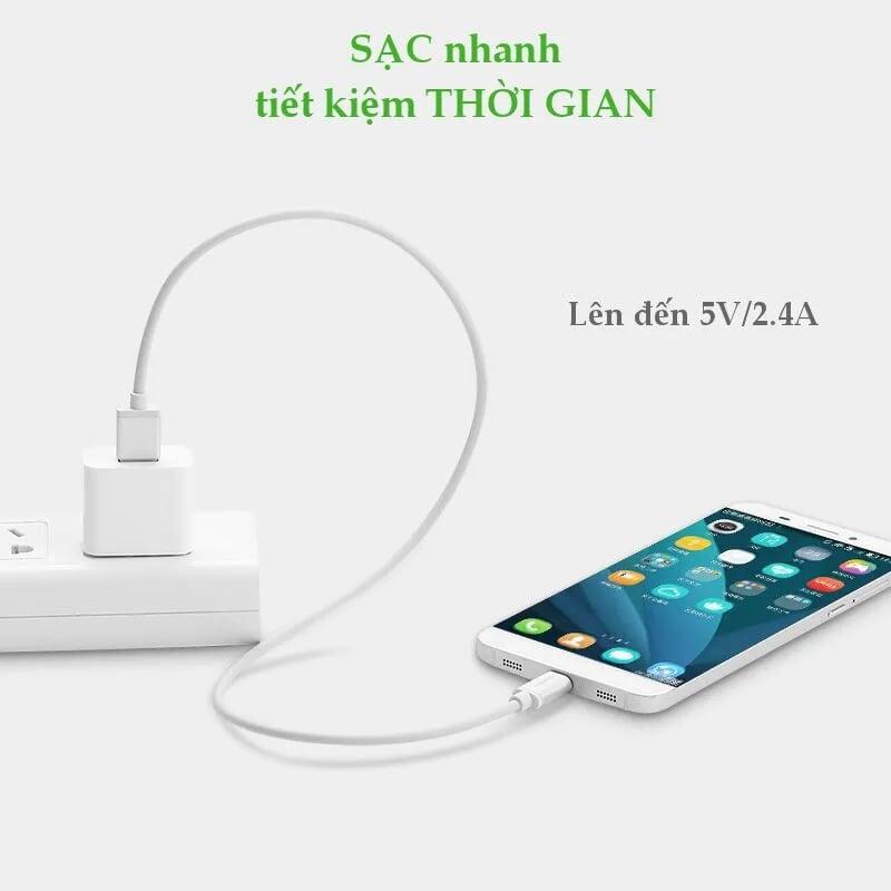 Ugreen UG30506US188TK 0.25M màu Hồng Trắng Bộ chuyển đổi USB 2.0 sang USB-C - HÀNG CHÍNH HÃNG