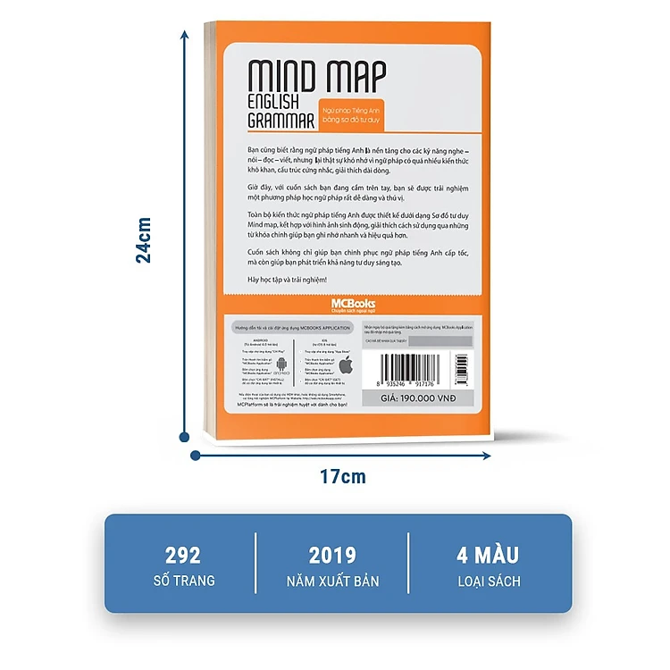 Combo 2 Cuốn Sách Mindmap English Grammar và Mindmap English Vocabulary - Học Kèm App Online - Tặng kèm bộ Bookmark.