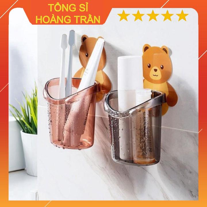 Cốc Gấu Đựng Bàn Chải Kem Đánh Răng-Cốc Gấu Dán Tường Siêu Dính