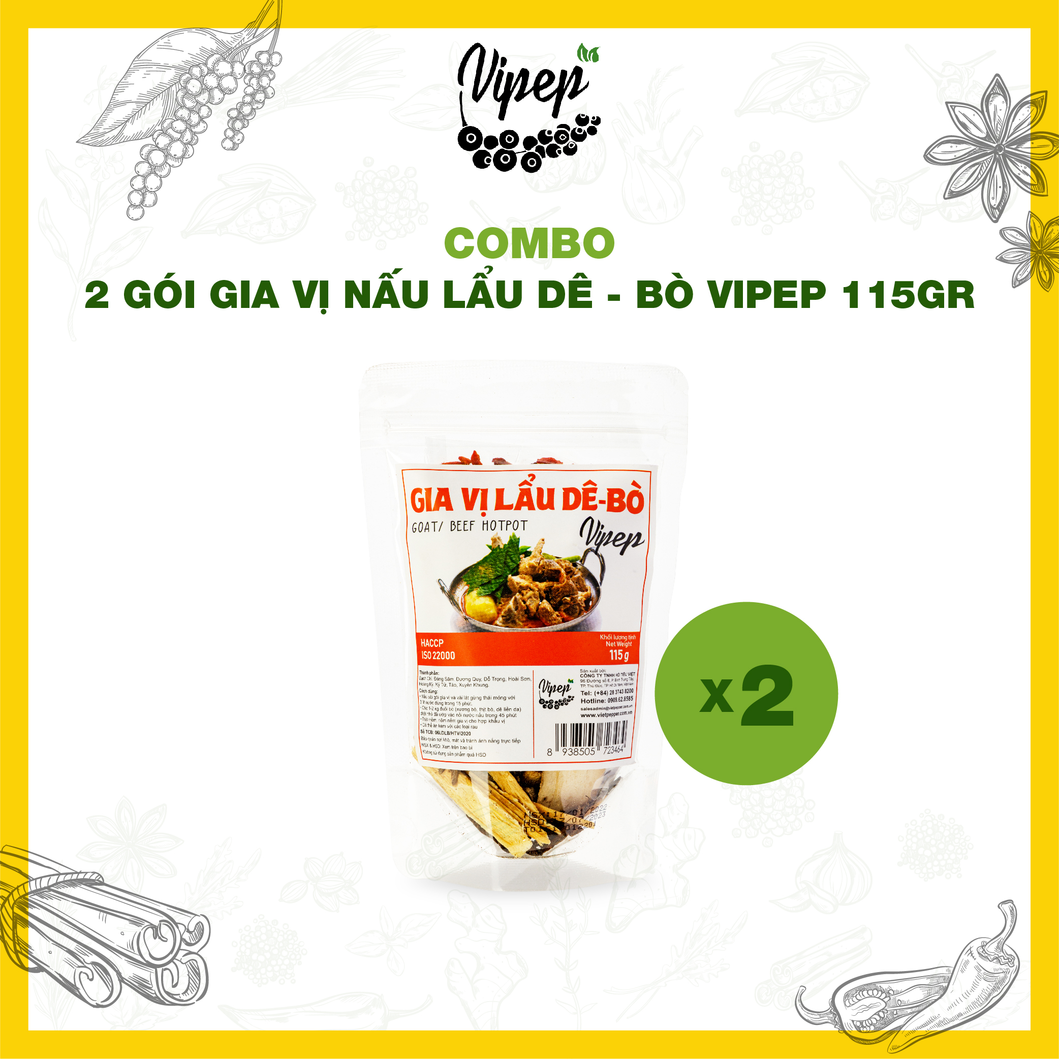 Combo 2 Gói Gia Vị Nấu Lẩu Dê - Bò