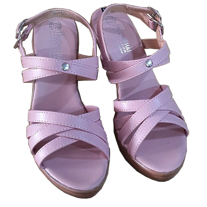 Giày Sandal Đế Xuồng 9.5cm Màu Hồng Chính Hãng Trường Hải DX145 Đế Pu Nhẹ Thời Trang Công Sở 