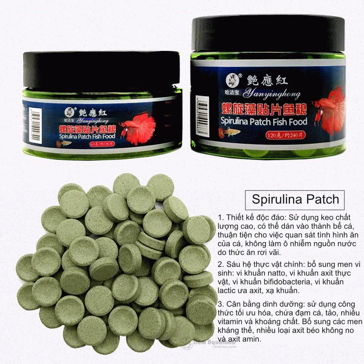 Thức Ăn Dán Spirulina Patch Fish Food Thức Ăn Tảo Viên Spirulina Bổ Sung Chất Sơ Và Vitamin Cho Cá Tép Cảnh