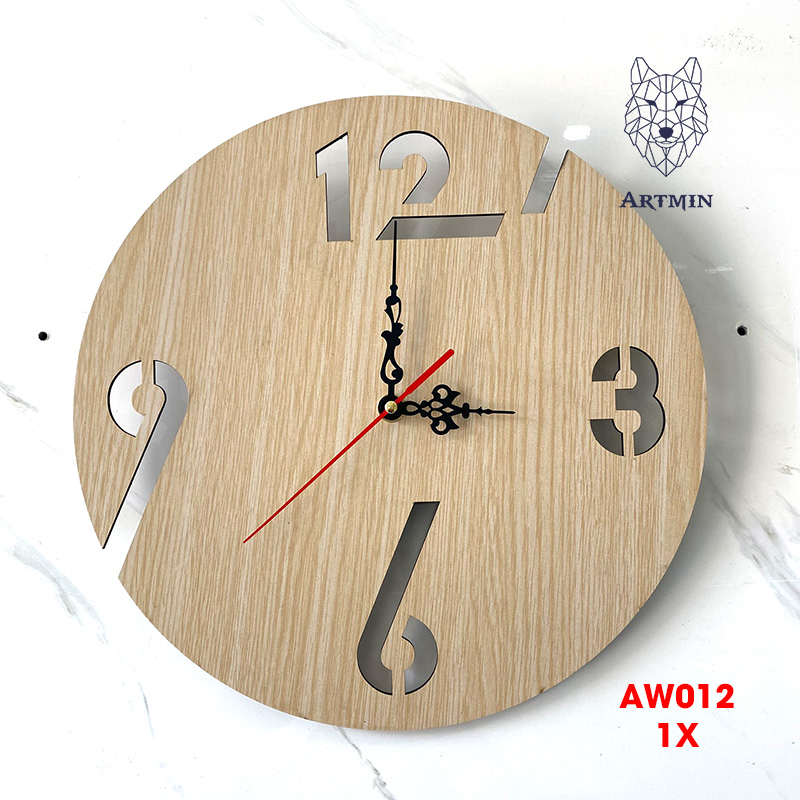 AW012 - Đồng Hồ Gỗ Treo Tường – Décor Trang Trí Phong Cách