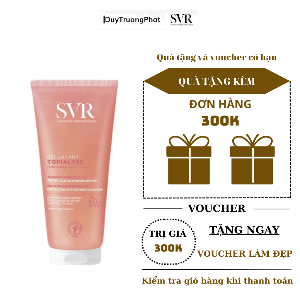 Sữa Rửa Mặt SVR Cho Da Khô Và Nhạy Cảm TOPIALYSE Gel Lavant 200ml