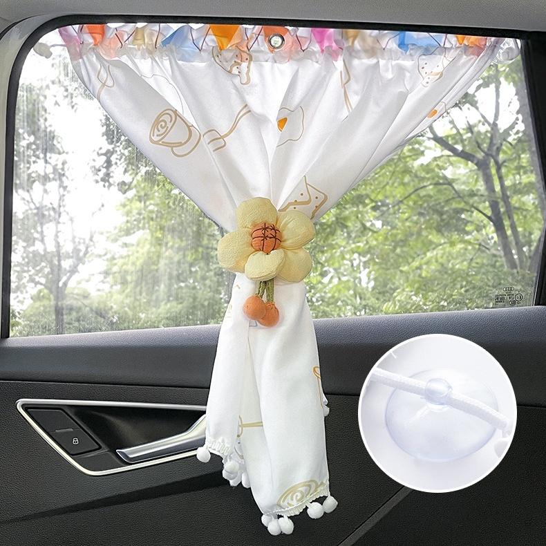 Tấm Vải Cotton Cách Nhiệt Che Nắng Họa Tiết Hoạt Hình Dễ Thương Cho Xe Hơi