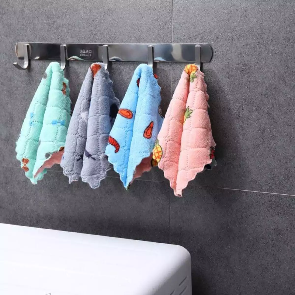 Khăn lau tay, khăn lau nhà bếp 2 mặt sợi bông hình vuông kích thước 25*25cm