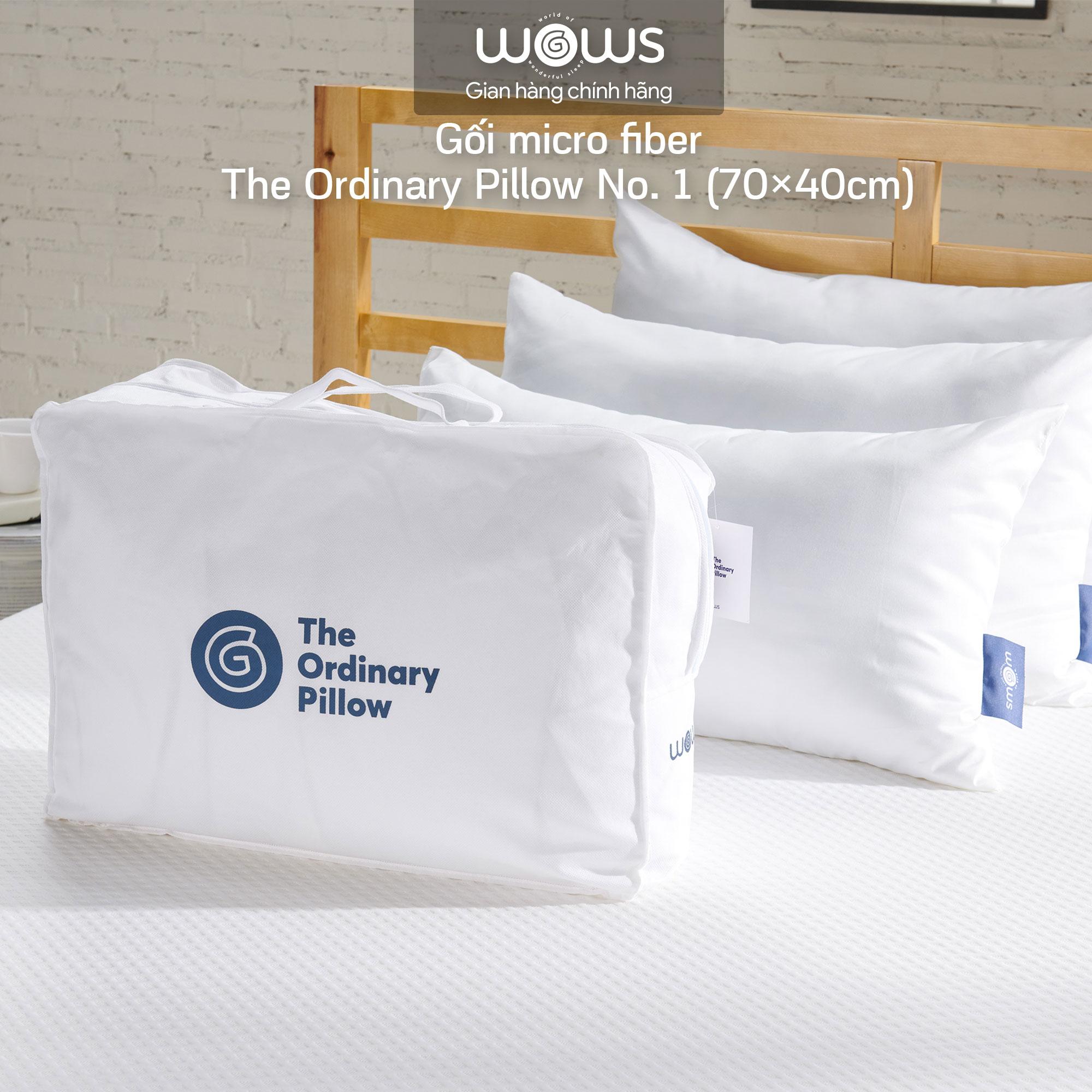 Gối nằm WOWS The Ordinary Pillow Micro Fiber 70x40cm 75x45cm 80x50cm, 1 cái