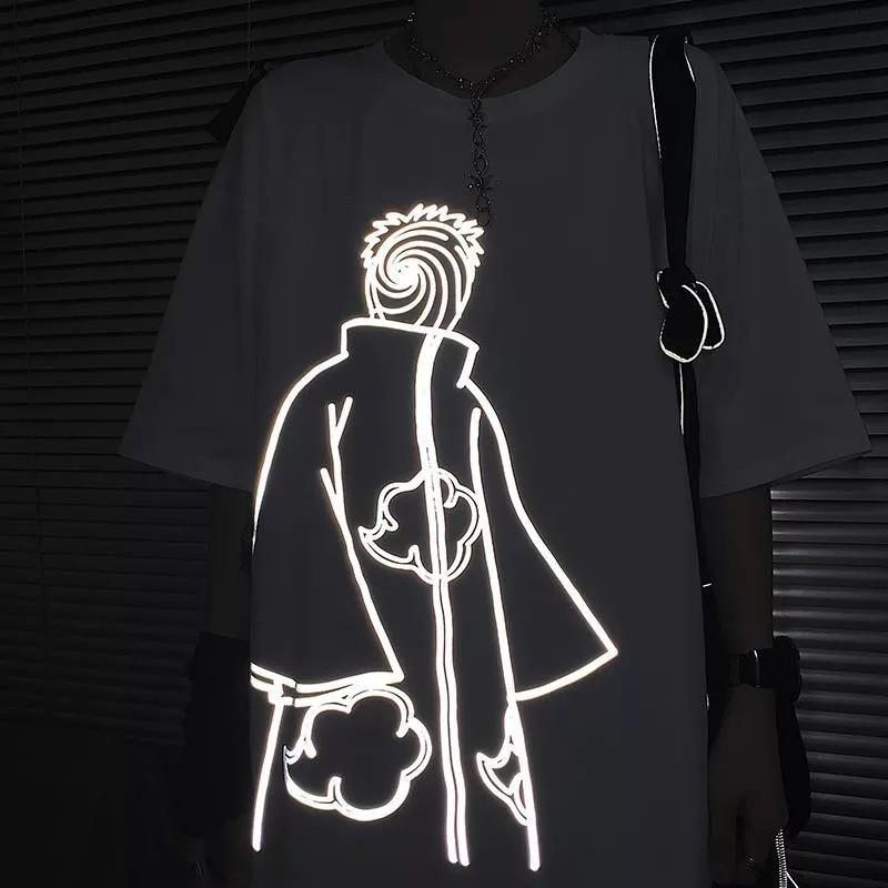 Áo phản quang nam tay lỡ form rộng Naruto Obito Uchiha vải cotton trumunisex aothununisex aophongnam