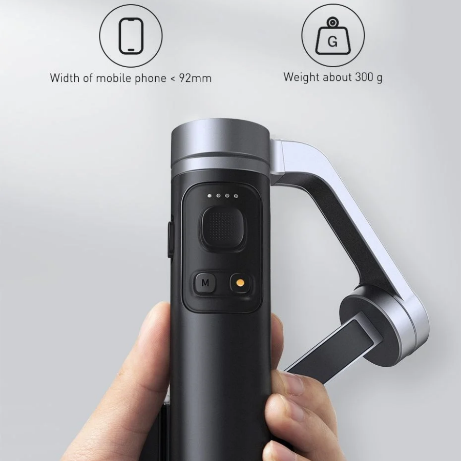 [Hàng Chính Hãng] Tay cầm chống rung xếp gọn Baseus Control Smartphone Handheld Folding Gimbal Stabilizer (330g, 4500mAh, Bluetooth 4.0, Type C) LVN004-DG