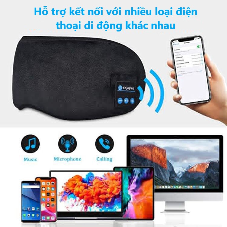 Băng Bịt Mắt Ngủ Kết Nối Bluetooth 5.0 Thiết Kế Tiện Dụng Không Dây