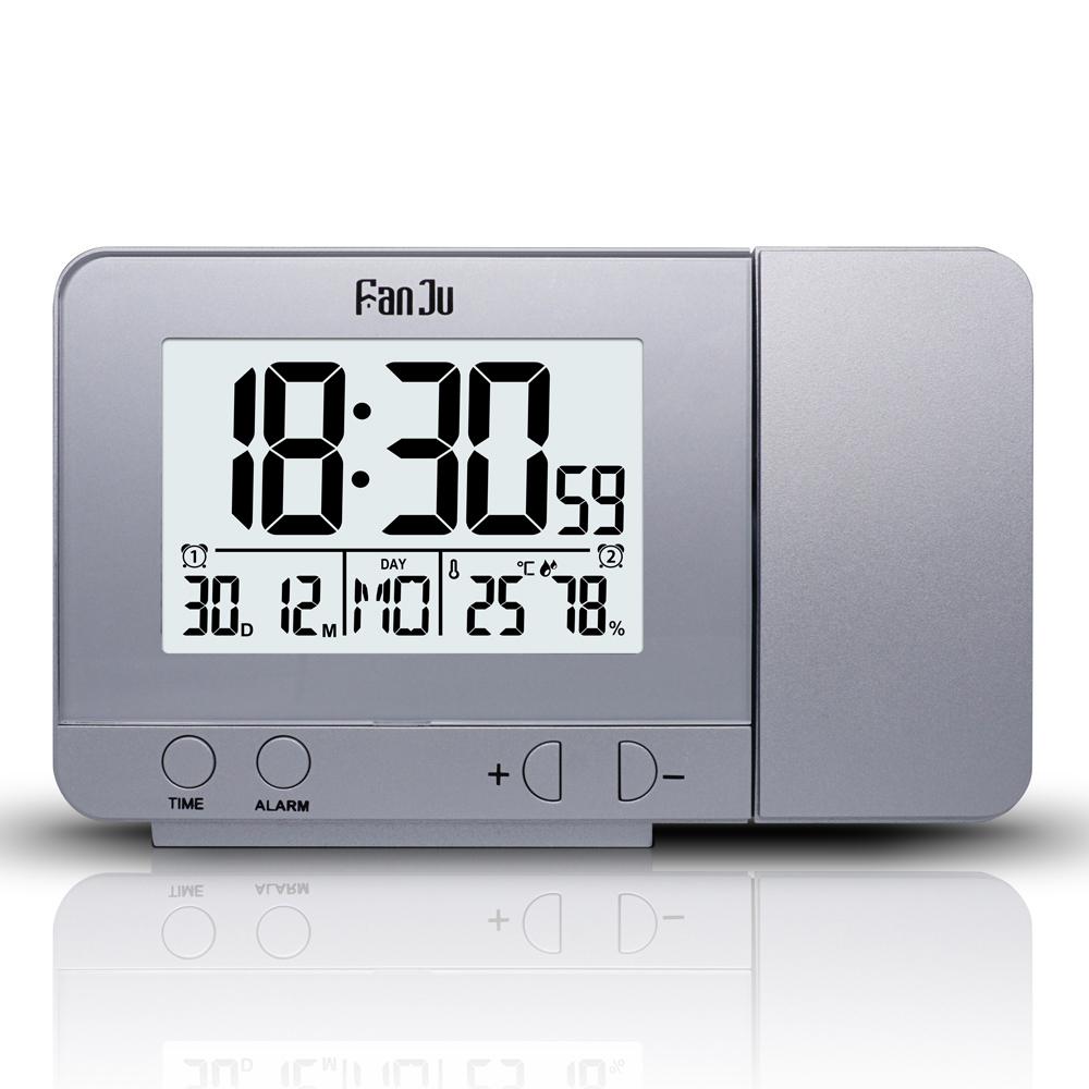Đồng Hồ Báo Thức Kỹ Thuật Số Màn Hình Lcd Đa Chức Năng Xoay Được