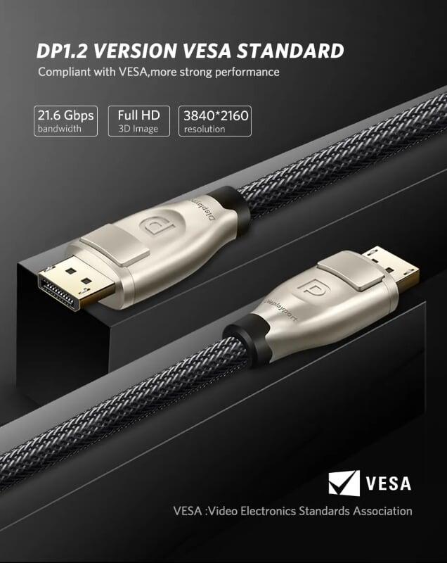 Ugreen UG30119DP107TK 1.5M Màu Đen Cáp 2 Đầu Displayport V1.2 cao cấp hỗ trợ 4K*2K 60GHz - HÀNG CHÍNH HÃNG