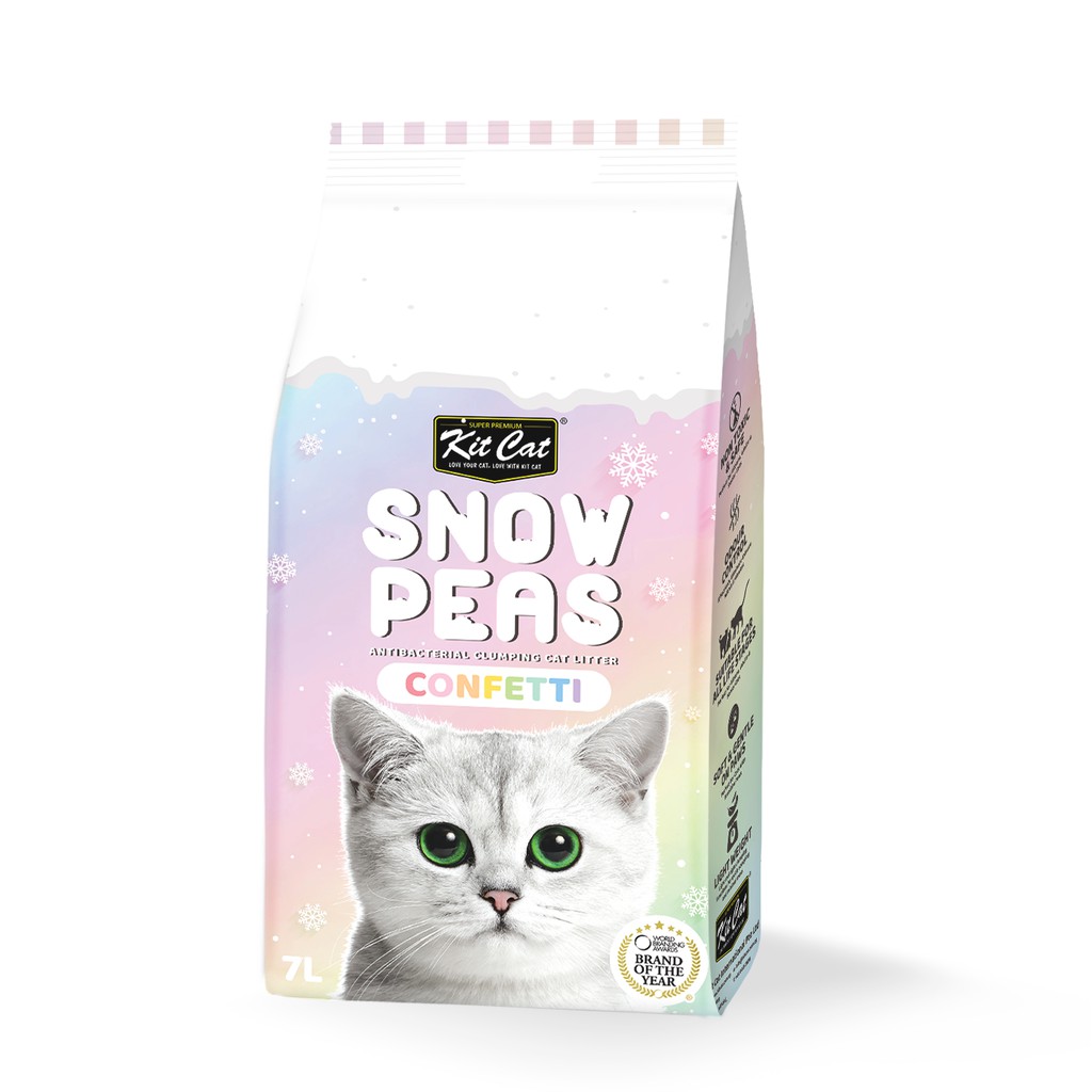 *** Kit cat snow peas litter – Cát vệ sinh hữu cơ cho mèo 7L(mùi ngẫu nhiên)
