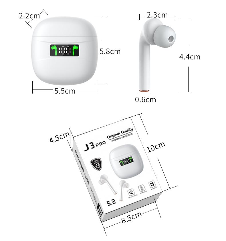 TWS Không Dây Bluetooth 5.2 Nghe Nhạc HIFI Stereo Thể Thao Tai Nghe Chơi Game Chống Nước Với Mic Dành Cho IOS Android Điện Thoại