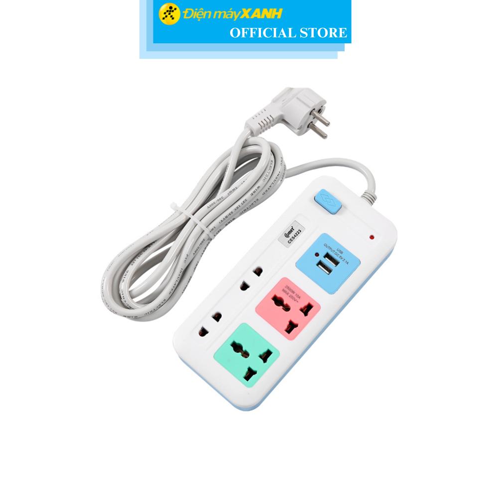 Ổ cắm điện Comet 4 lỗ 2 USB 3m CES4223 - Hàng Chính Hãng