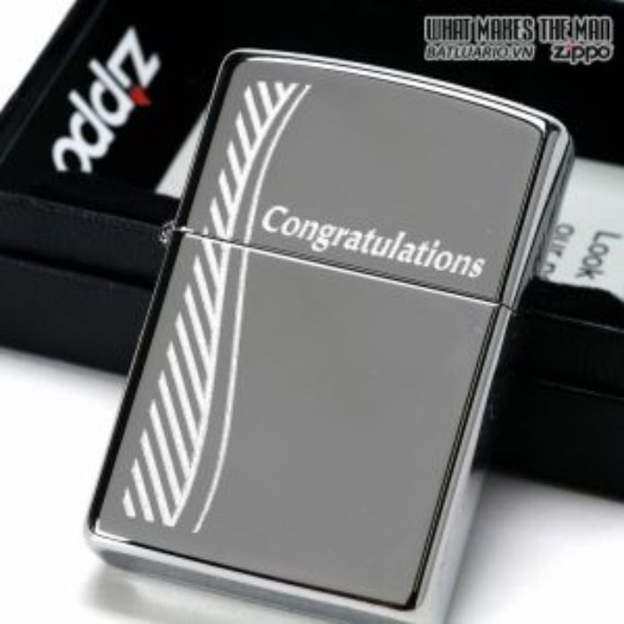 Bật Lửa Zippo Congratulations Polished Chrome Chính Hãng Usa