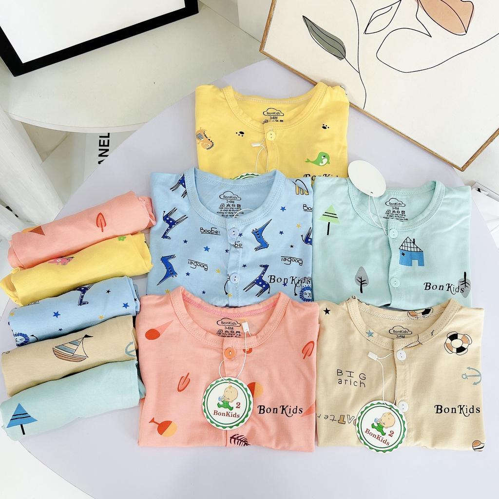 Bộ cộc tay vải thun lạnh cao cấp cho bé sơ sinh 3-11kg, cài cúc giữa tiện lợi, siêu mềm mát, thấm hút mồ hôi - BO89