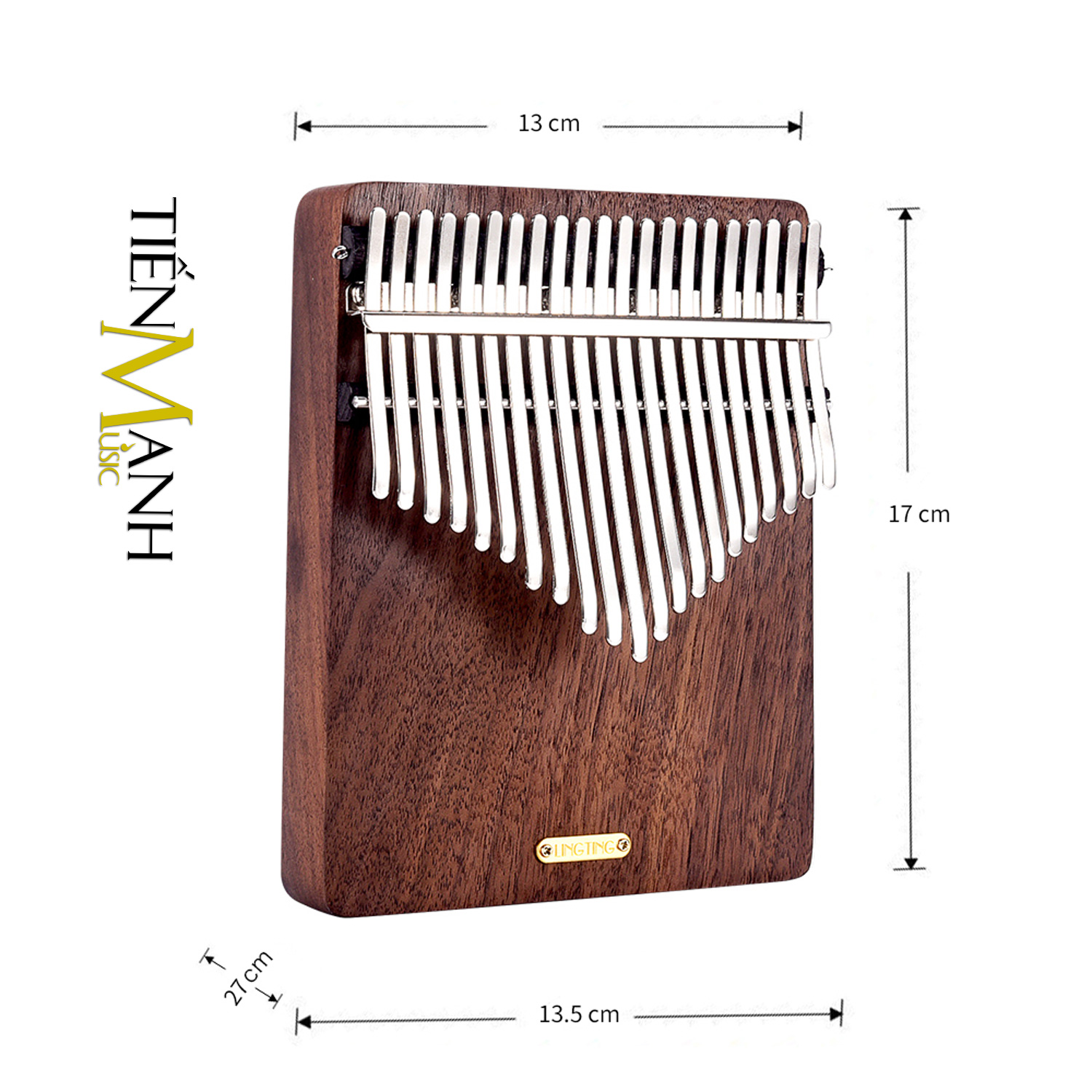 Đàn Kalimba LingTing 21 Phím K21W (Gỗ Walnut Thính Vũ - Full Phụ kiện LT-K21W) Hàng Chính Hãng - Kèm Móng Gẩy DreamMaker