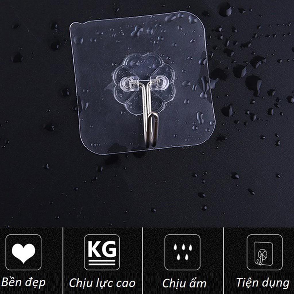 Móc dán tường siêu dính kích thước 6 x 6cm - Miếng Hít Dán Tường Chịu Lực 10KG Hình Trong Suốt Tiện Ích