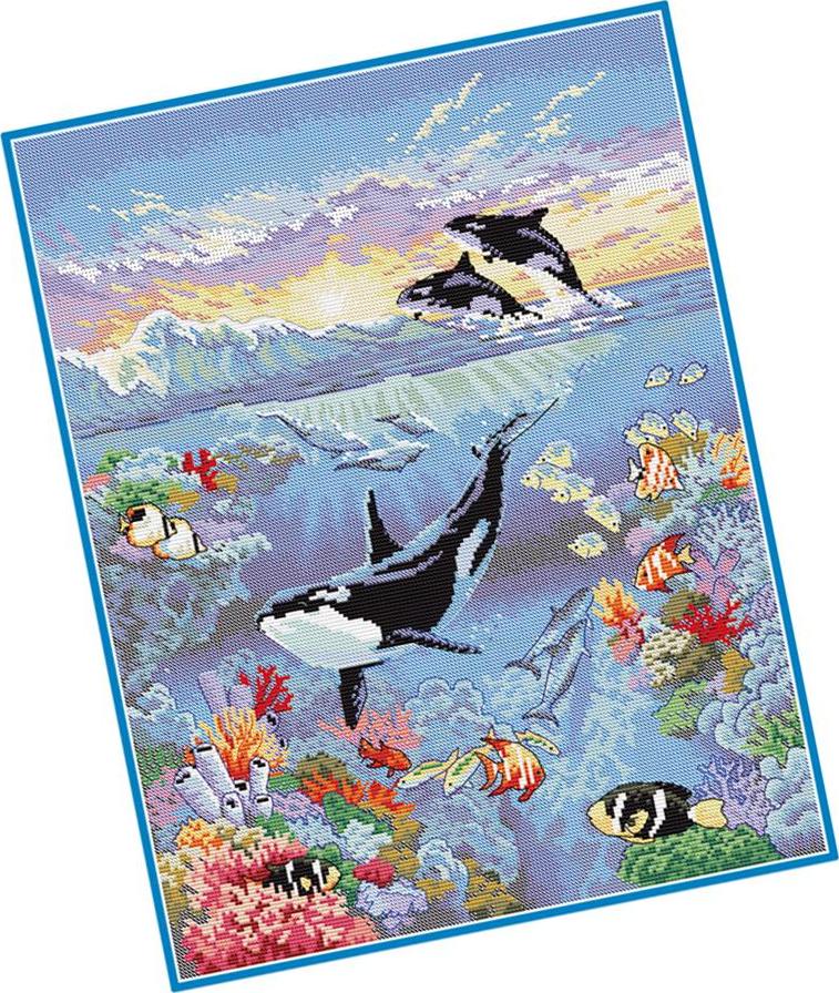 Thế Giới Đại Dương Đóng Dấu Chéo Nữ Thời Trang Bộ Dụng Cụ dùng cho Trẻ Em Thêu 11 Tính