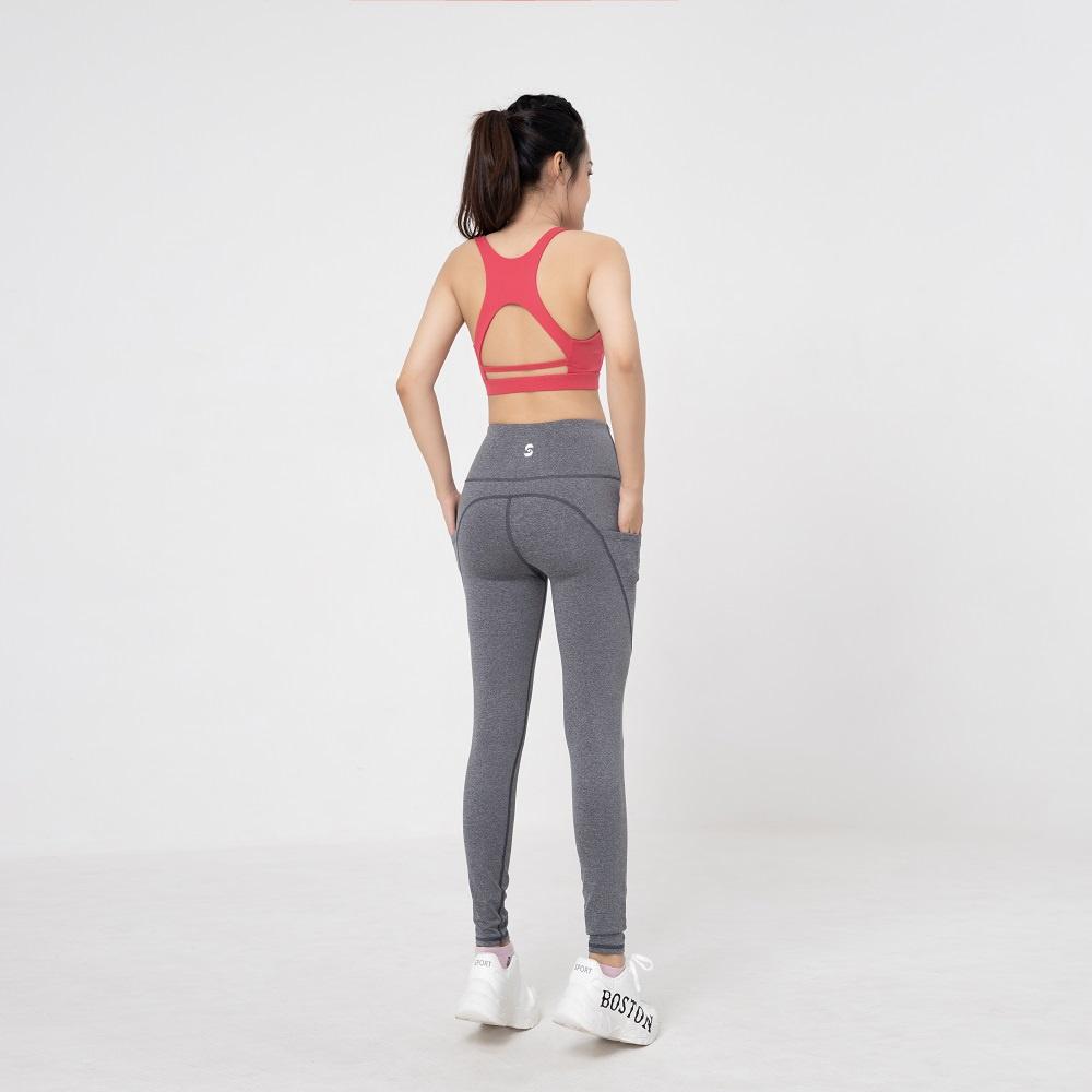 Set đồ tập gym yoga aerobic nữ áo bra 3 lớp kèm mút quần legging lưng cao co giãn đa chiều thoải mái