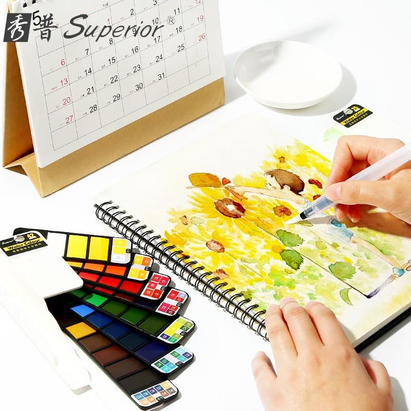 Màu nước Superior 18/25/33/42 màu thẻ nén