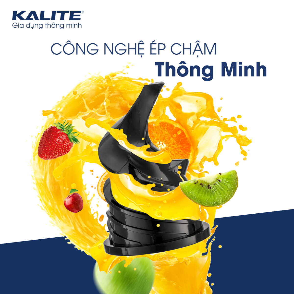 Máy Ép Trái Cây, Máy Ép Chậm Mini KALITE KSJ4415 Tiêu Chuẩn Châu Âu Dung Tích 400 ML Công Suất 200 W - Hàng Chính Hãng