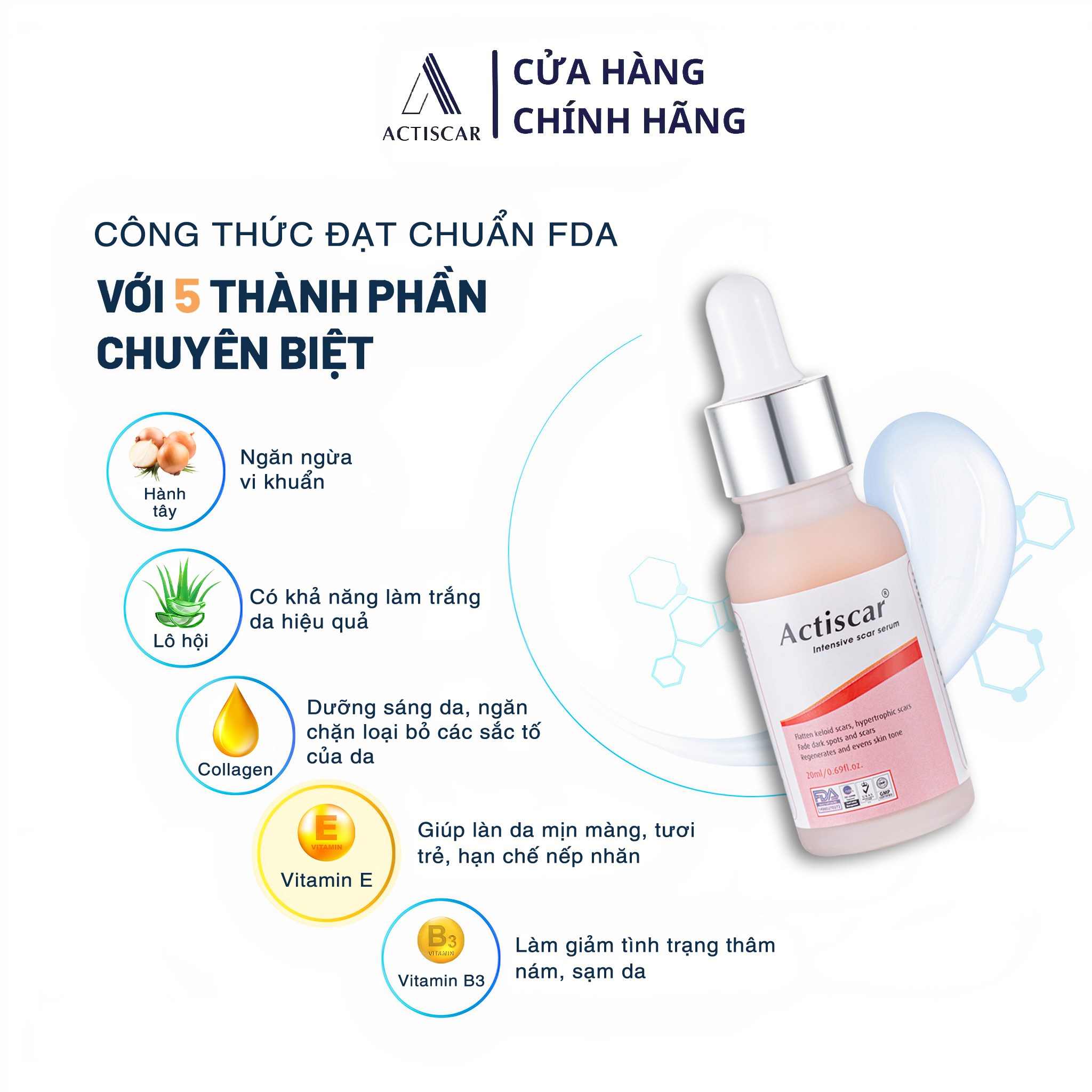 Serum Xóa Sẹo Lồi, Sẹo Phì Đại Actiscar 20ml