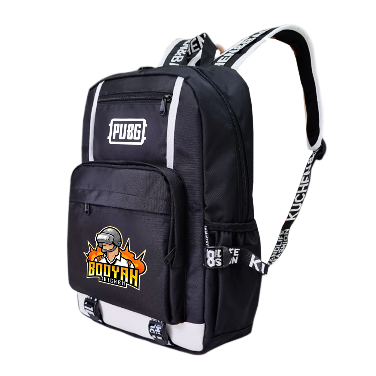 Balo thời trang nam nữ TROY viền dây đeo họa tiết chữ phối logo pubg