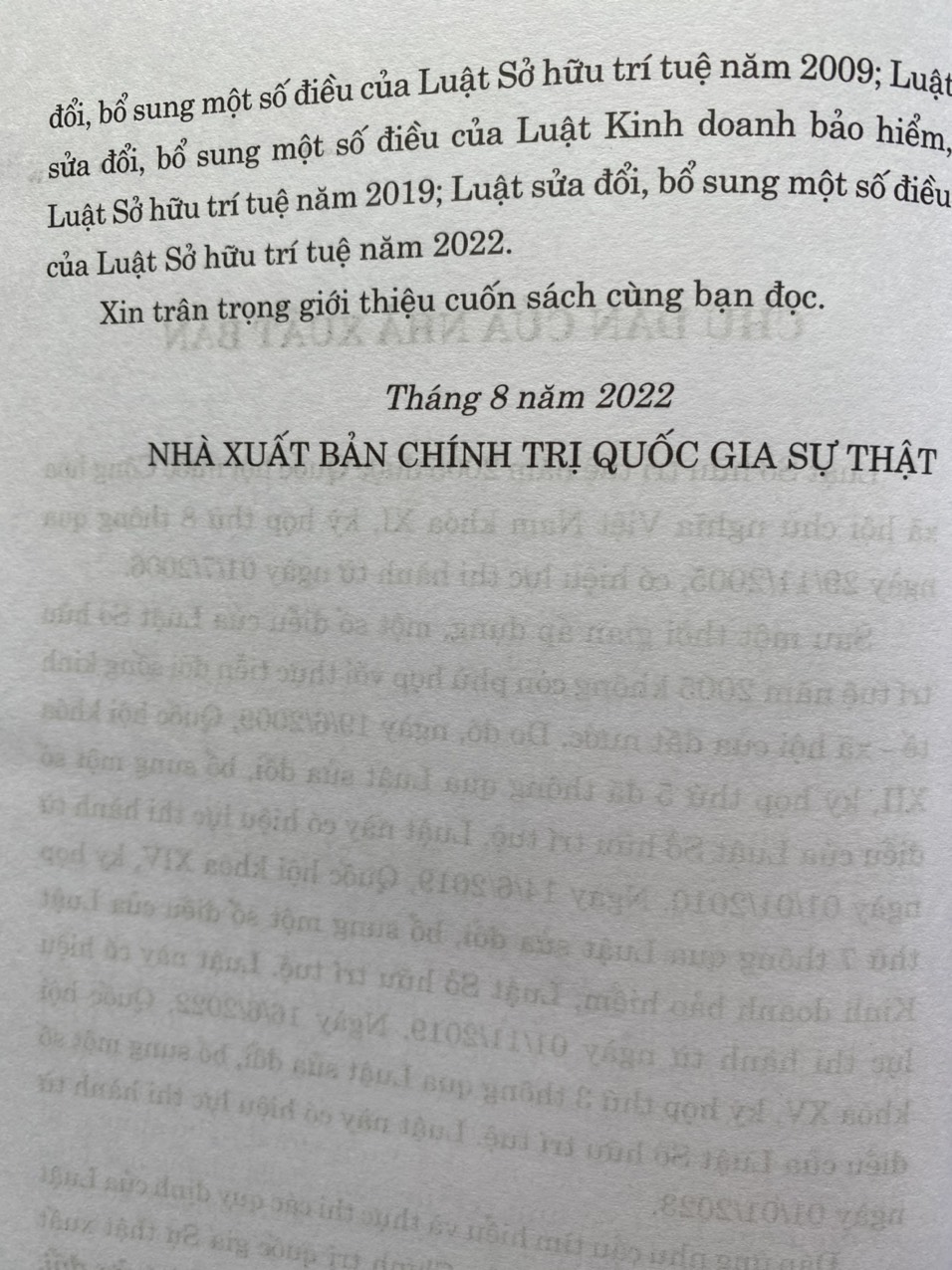 Luật Sở Hữu Trí Tuệ ( Hiện Hành ) ( Sửa Đổi, Bổ Sung Năm 2009,2019,2022)