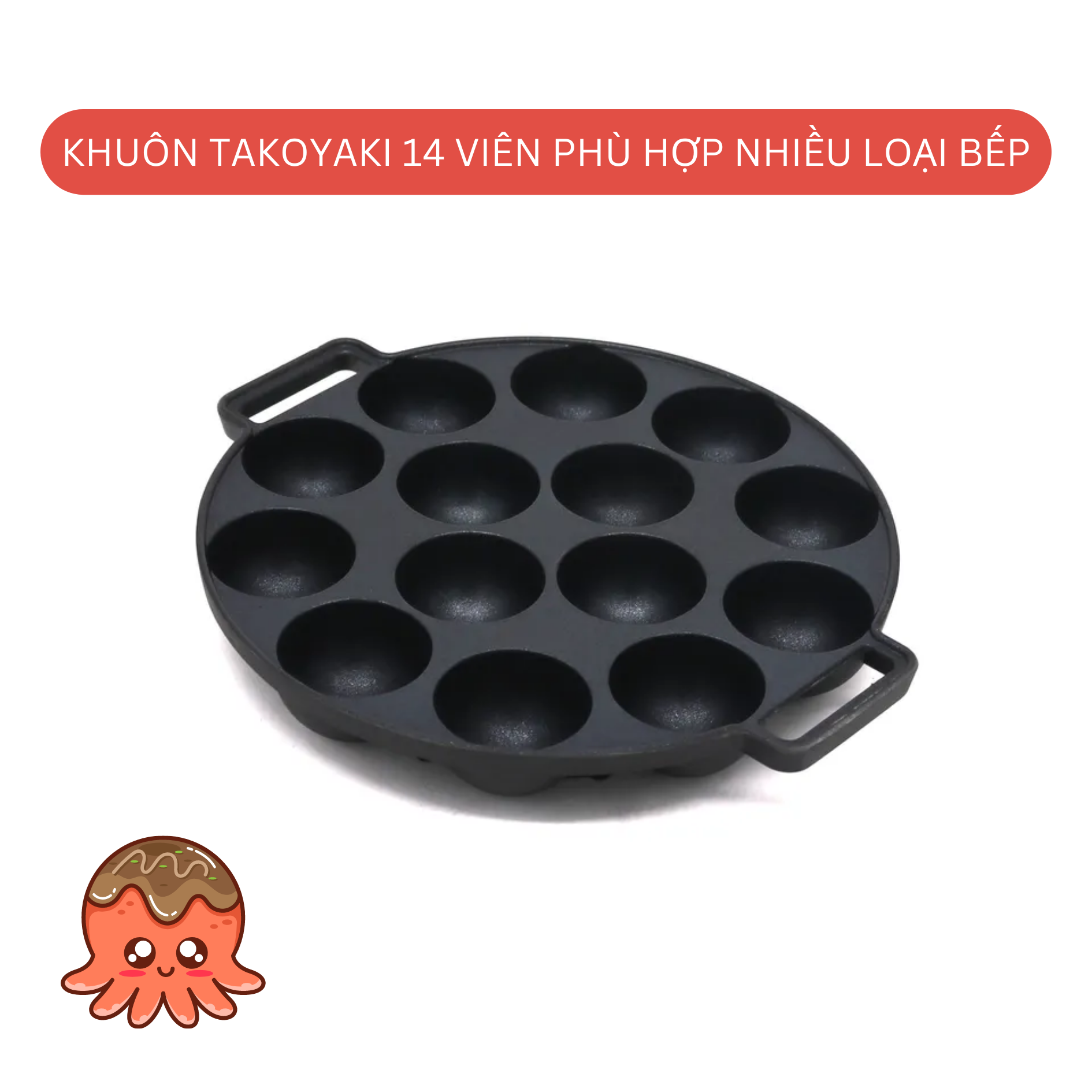Khuông Takoyaki 16 viên chống tràn dầu