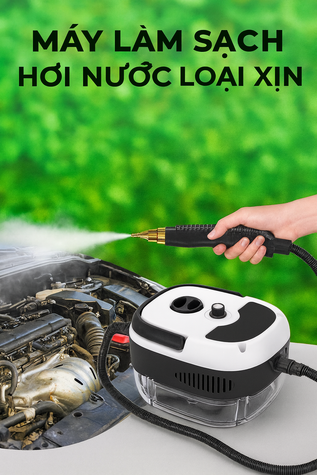 Máy Làm Sạch Hơi Nước Siêu Mạnh – Vệ Sinh Động Cơ Ô Tô, Nhà Bếp, Bếp Gas Siêu Sạch