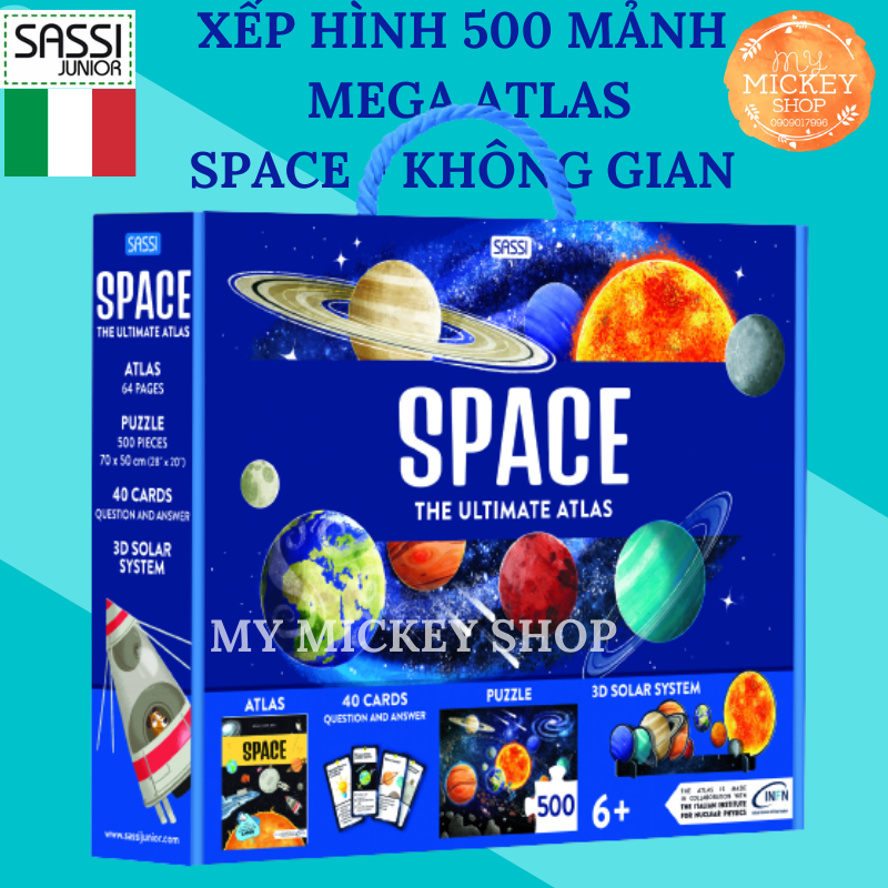 Bộ xếp hình giấy 500 mảnh Khám phá về Không Gian -THE SPACE chính hãng Sassi