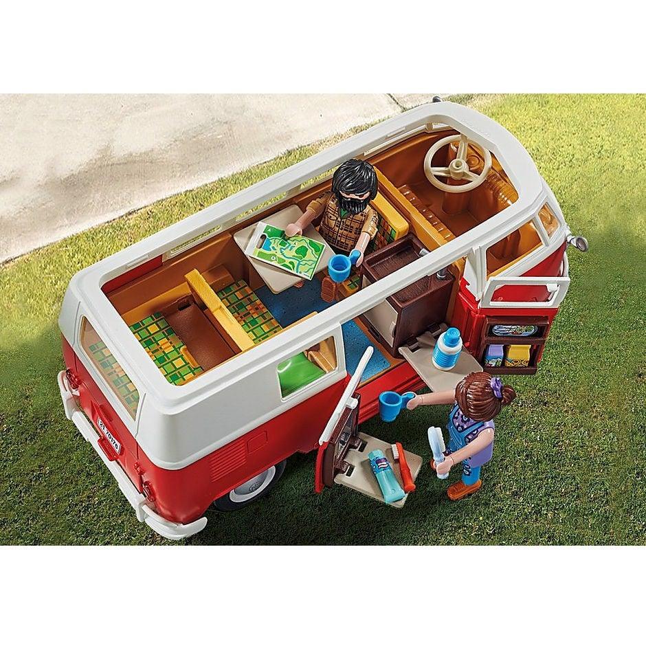 Đồ chơi mô hình Playmobil Xe buýt cắm trại Volkswagen T1 Camping Bus 1:17 kèm nhân vật 74 pcs