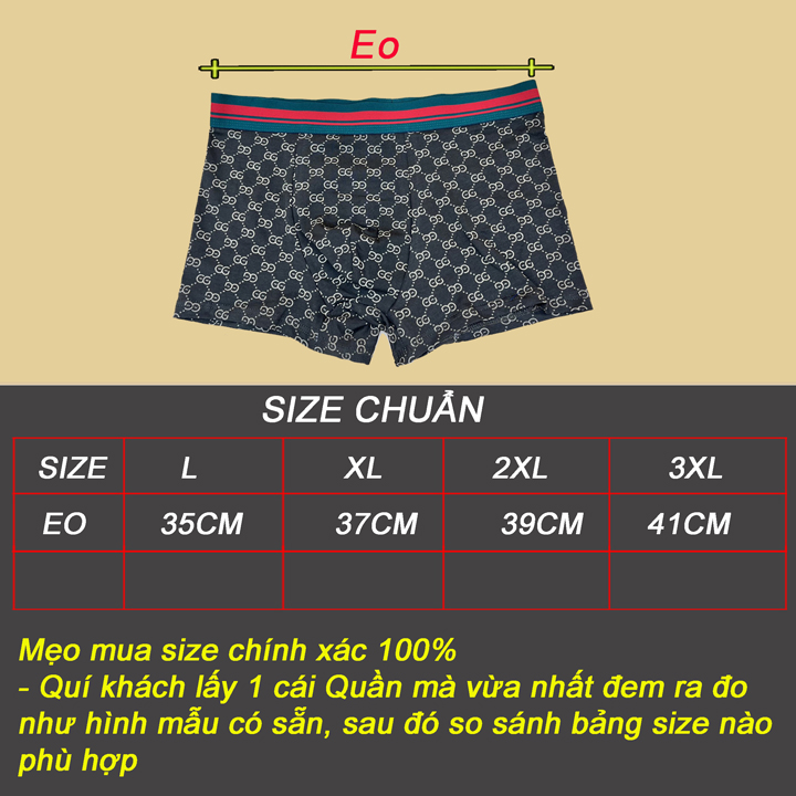 Combo 4 Quần lót boxer Nam dạng đùi có hộp sang trọng - T0334