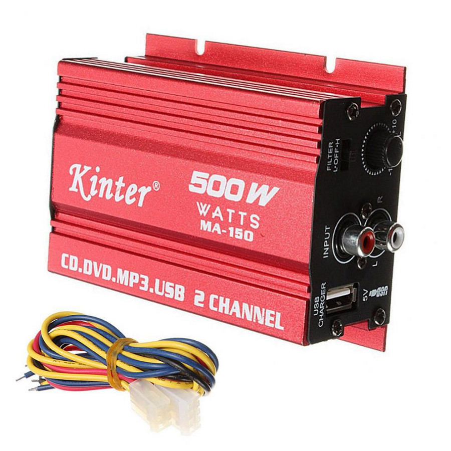 Bộ khuếch đại âm thanh mini 12V cho xe hơi Kinter MA-150 (đỏ)