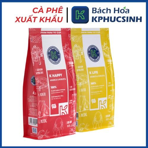 Combo cà phê rang xay xuất khẩu K-Happy 227g và K-Life thương hiệu K-Coffee