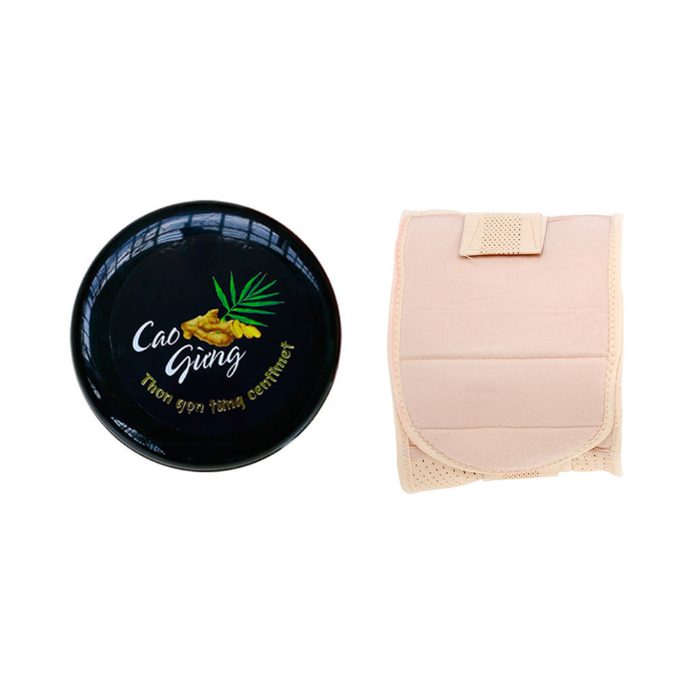 Cao gừng kem tan mỡ bụng hộp 200g kèm đai nịt bụng