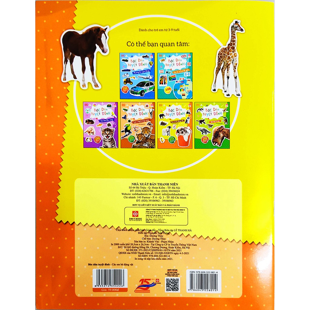 Sách Bóc Dán Tuyệt Đỉnh - Các Em Bé Động Vật - Dành Cho Trẻ Từ 3-9 Tuổi