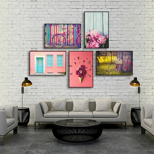 Bộ 5 Tranh Trang Trí "My Home" - W389