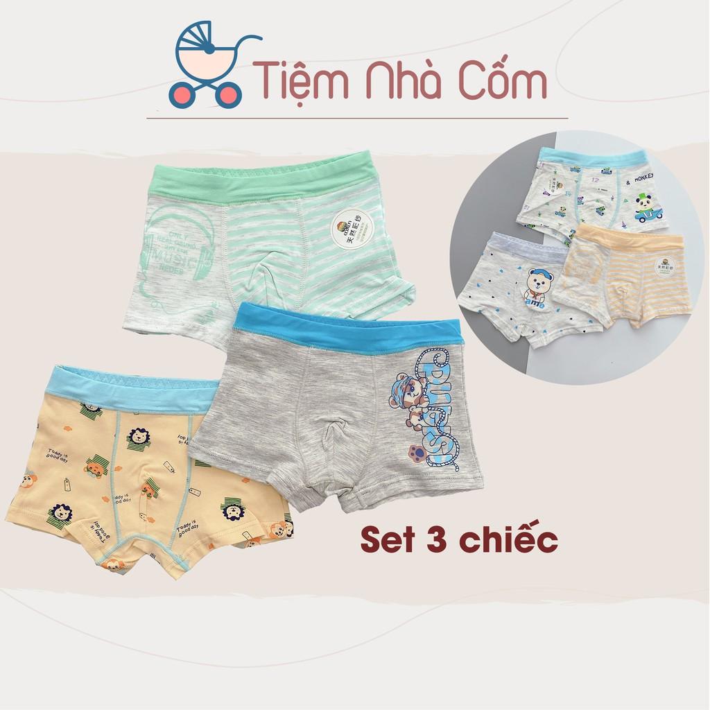 Set 3 chiếc quần chíp đùi cho bé trai - 100% cotton cao cấp