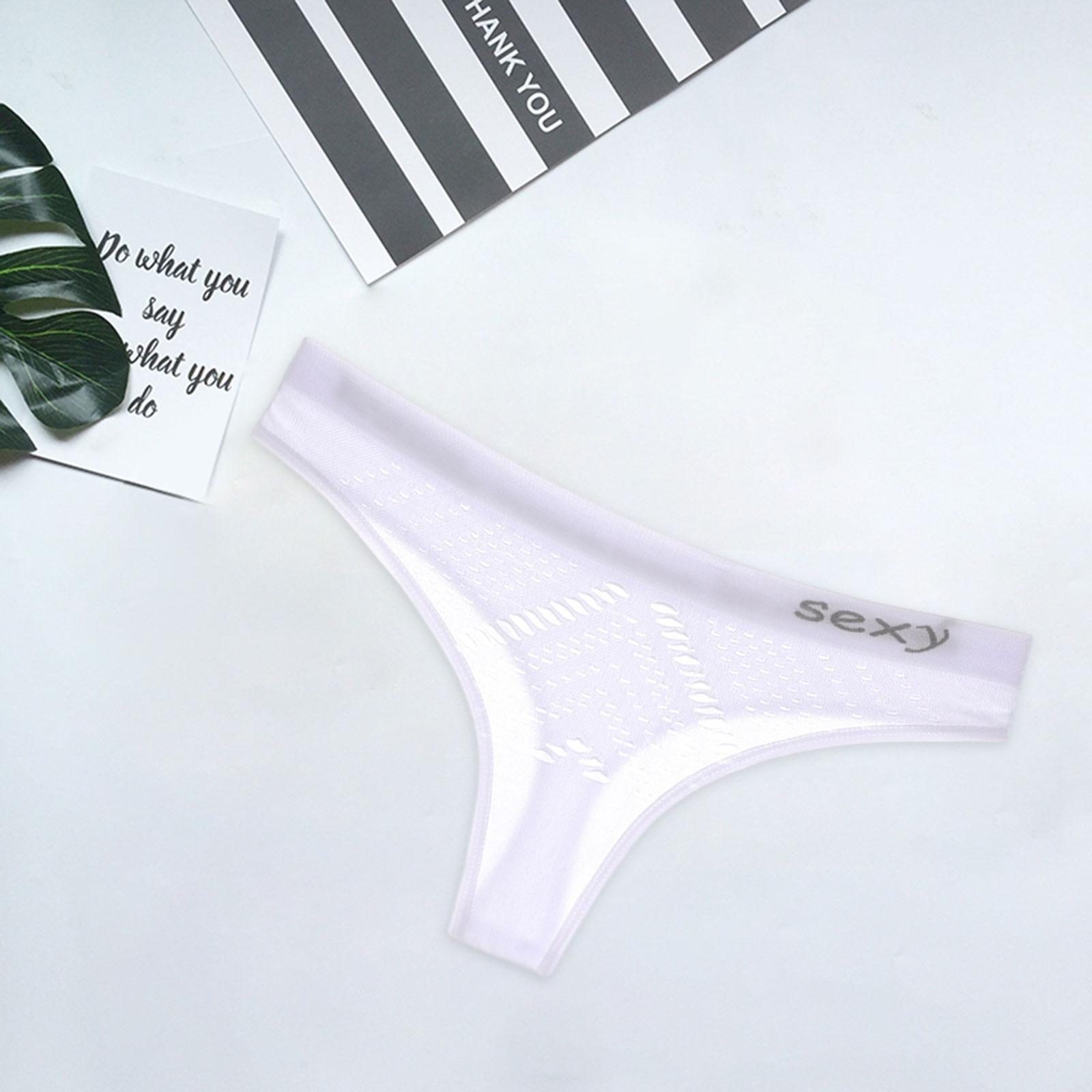 Women Underwear Panties Low Waist Lingerie Elastic Soft Hollow Out Lady Thongs Briefs for Yoga Pants Dress Jeans Gowns Travel
