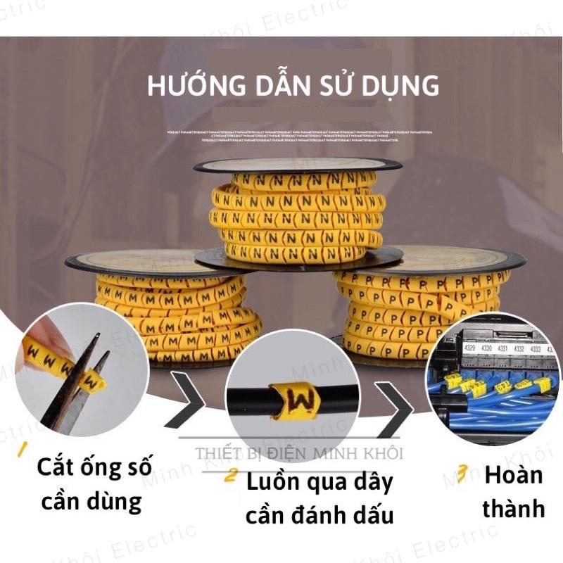 Vòng đánh số dây mạng, dây điện, tín hiệu mạng cao su từ 0 đến 9, vòng chữ đánh dấu cáp line,ống lồng đầu cos
